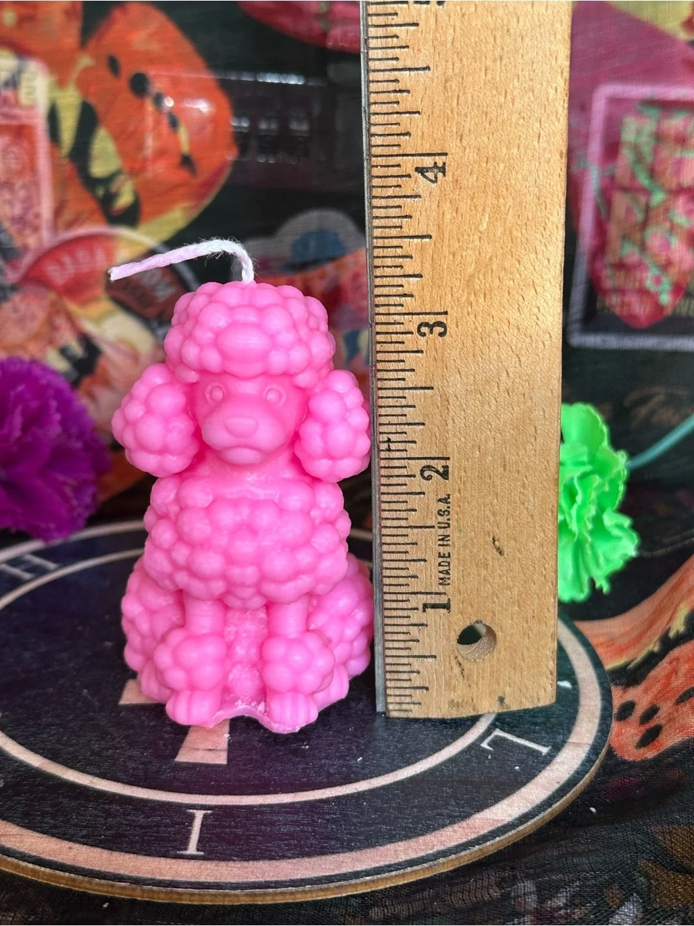 Handmade Pink Poodle Candle – Retro Dog Decor